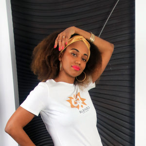 T-shirt manches courtes Tchorak femme blanc - t-shirt africain moderne - marque Blendj