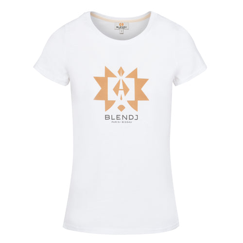 T-shirt manches courtes Tchorak femme blanc - t-shirt africain moderne - marque Blendj