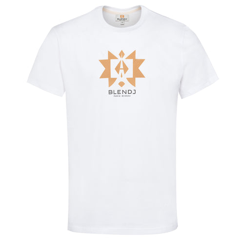 T-shirt manches courtes Tchorak homme blanc - t-shirt africain moderne - marque Blendj