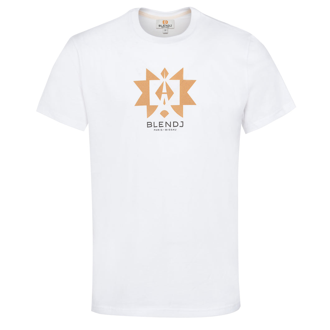 T-shirt manches courtes Tchorak homme blanc - t-shirt africain moderne - marque Blendj