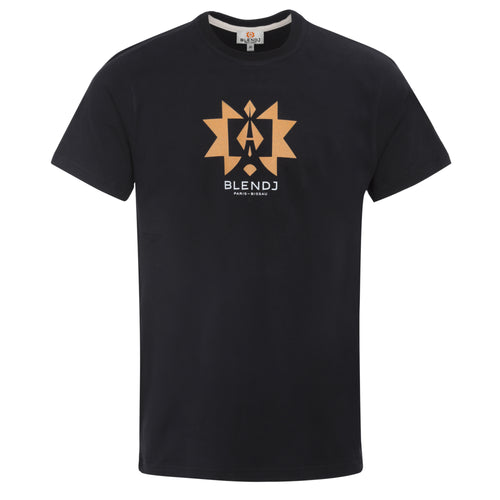 T-shirt manches courtes Tchorak homme noir - t-shirt africain moderne - marque Blendj